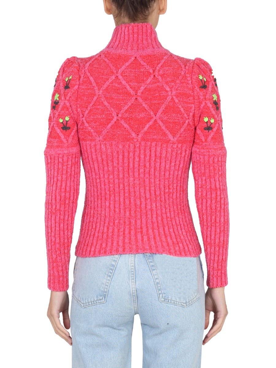 CORMIO - JERSEY WITH FLORAL EMBROIDERY - Image 3