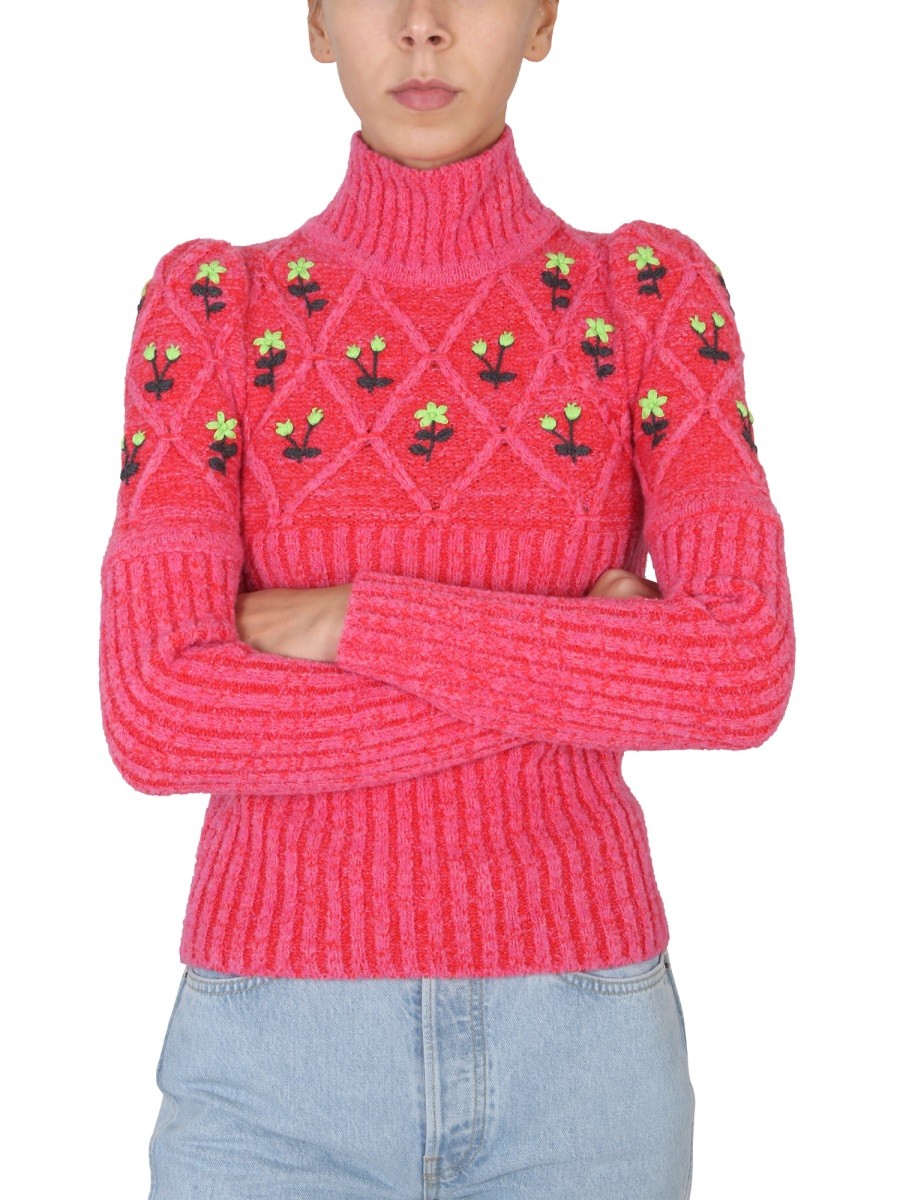 CORMIO - JERSEY WITH FLORAL EMBROIDERY - Image 4