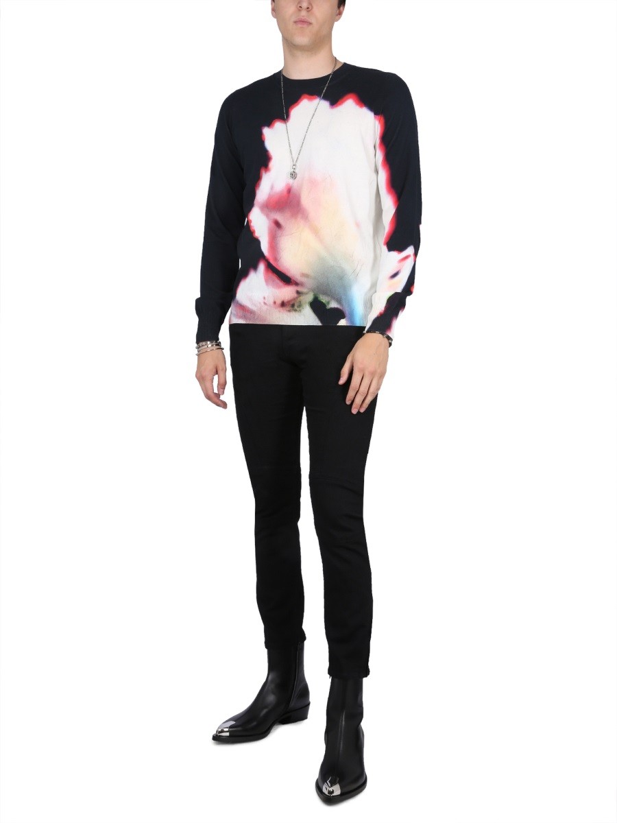 Alexander Mcqueen - JERSEY WITH SOLARISED FLOWER PRINT - Image 2