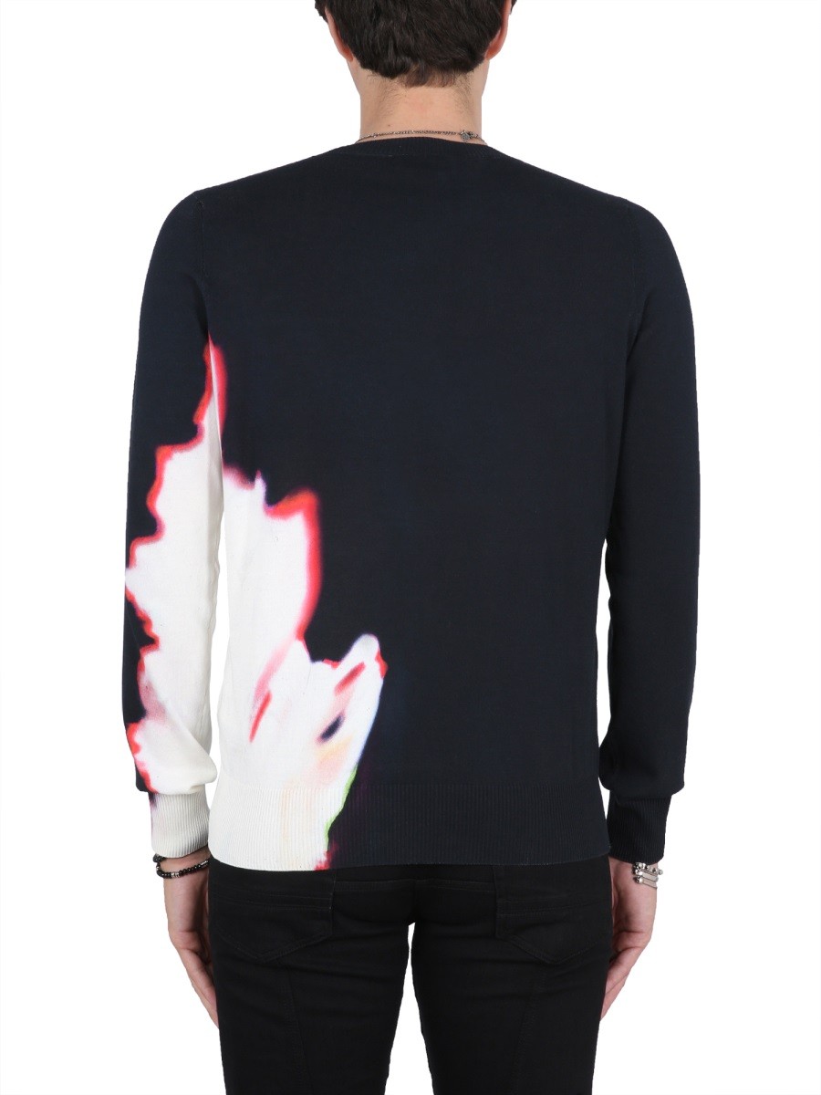Alexander Mcqueen - JERSEY WITH SOLARISED FLOWER PRINT - Image 3