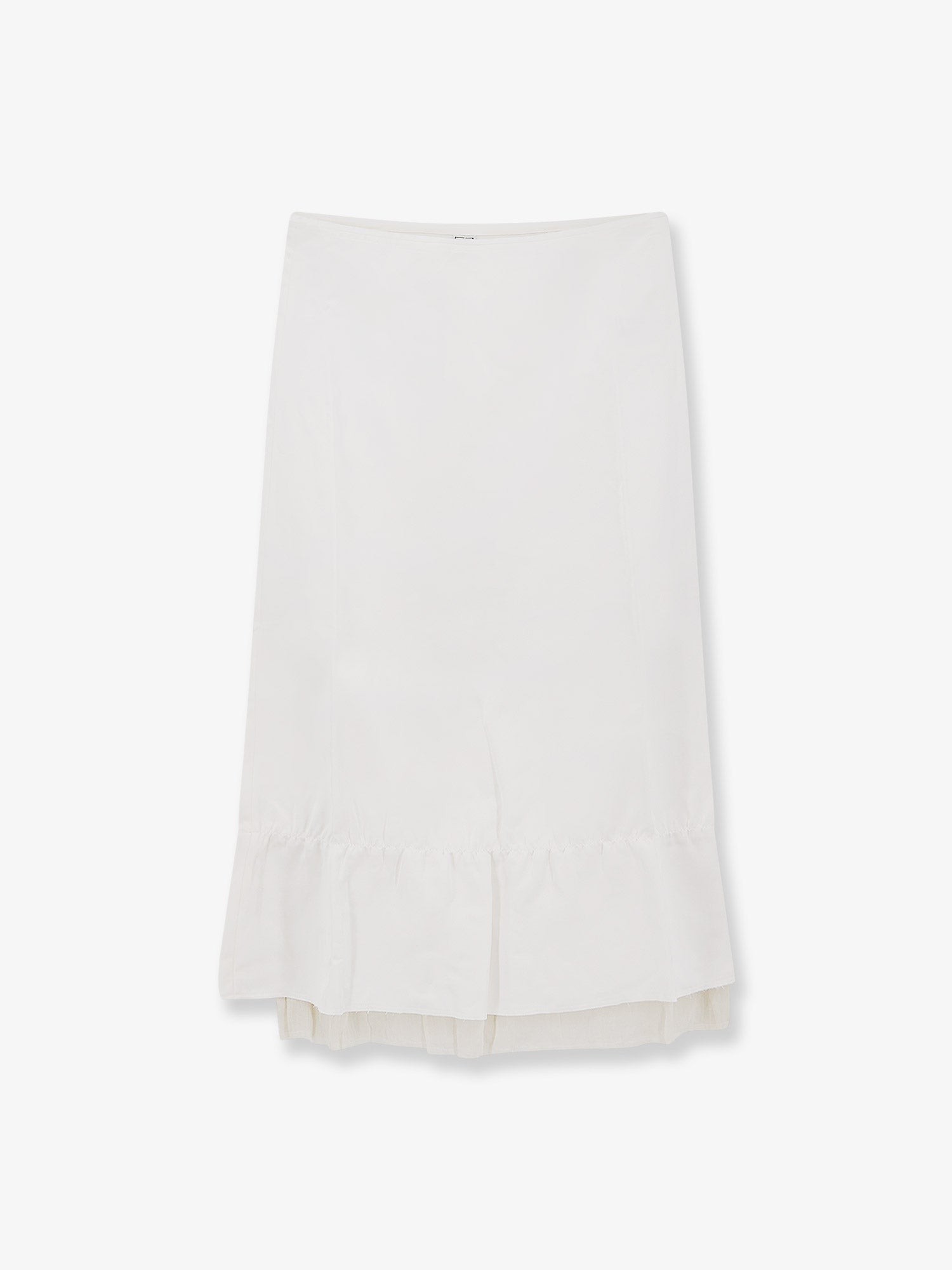 Layered viscose and linen blend skirt