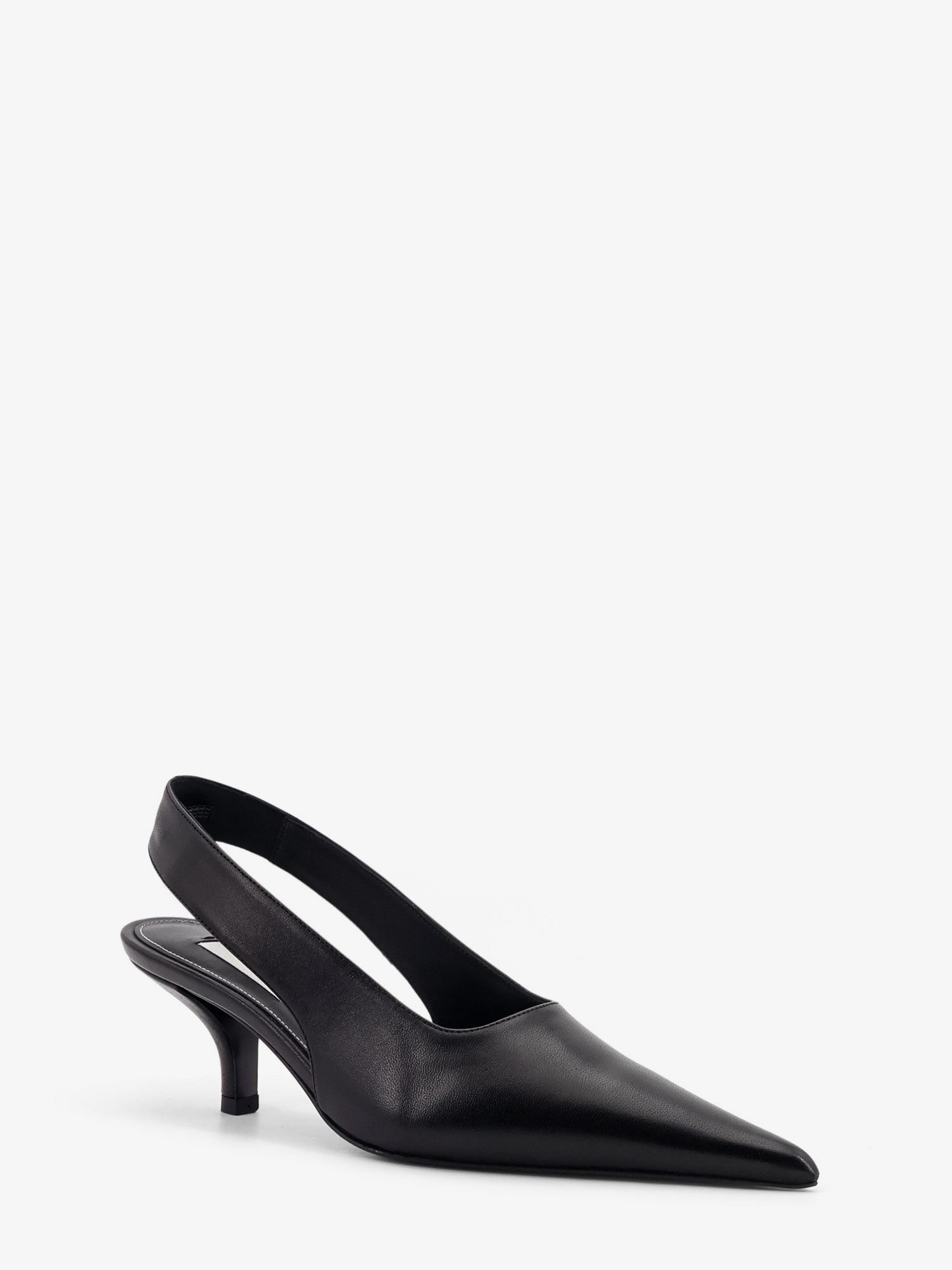 Leather décolleté slingbacks - Image 3