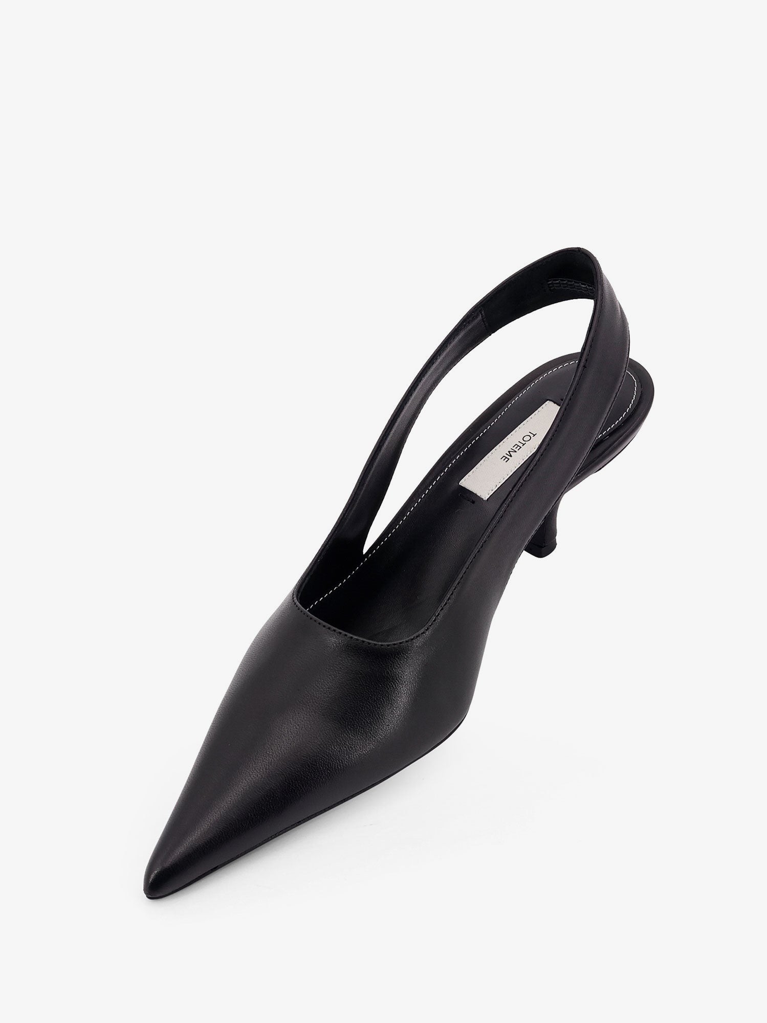 Leather décolleté slingbacks - Image 5