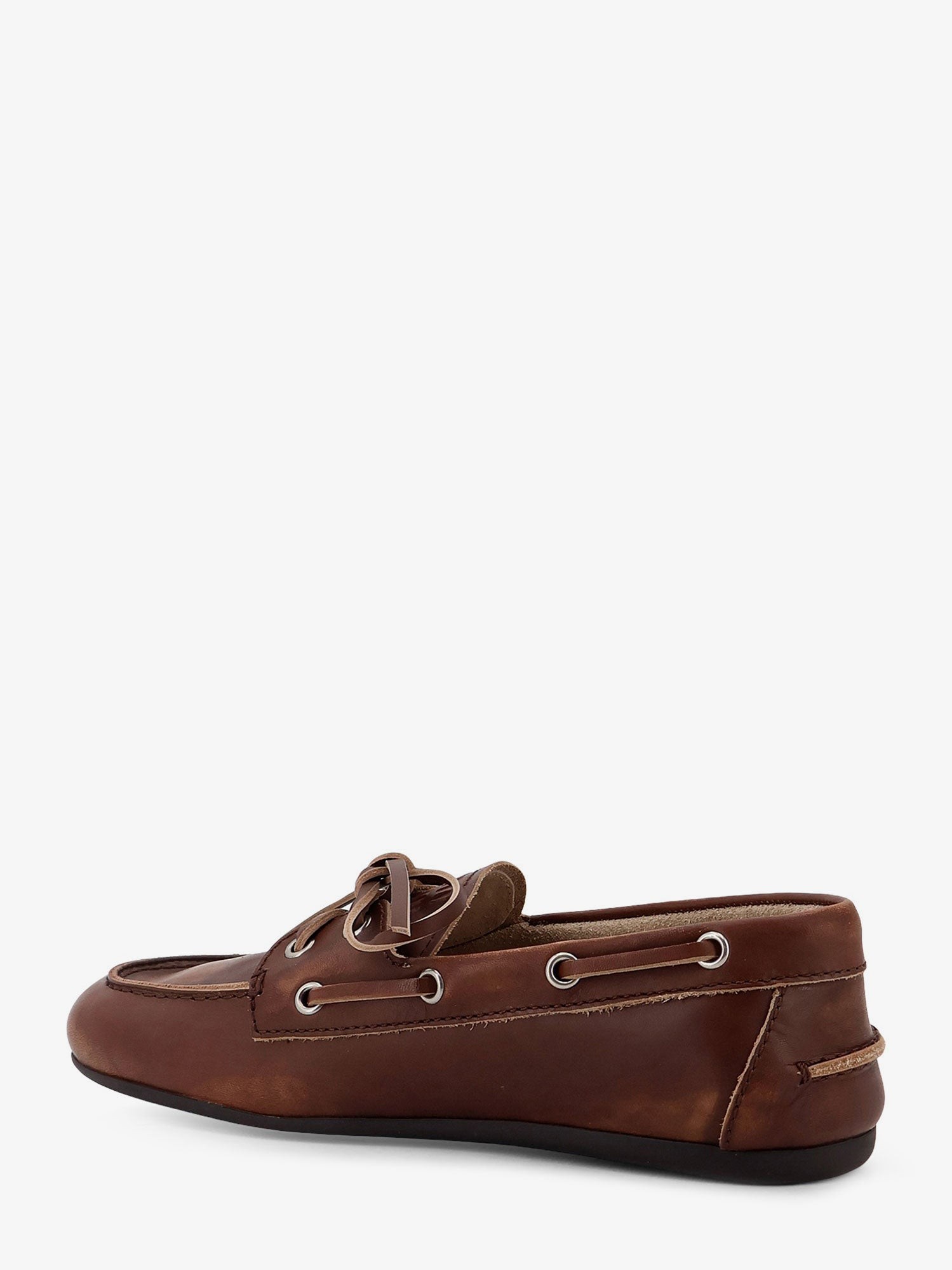 Leather loafers with lettering logo - Image 3