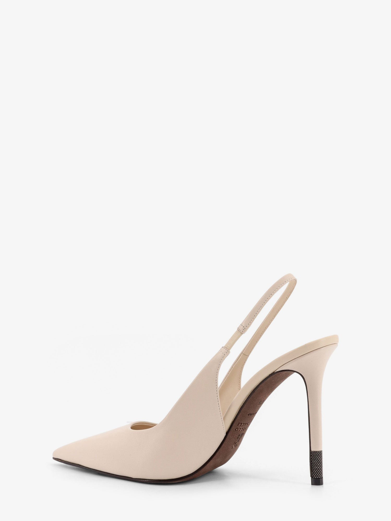 Leather pumps with Monili detail on the heel - Image 3