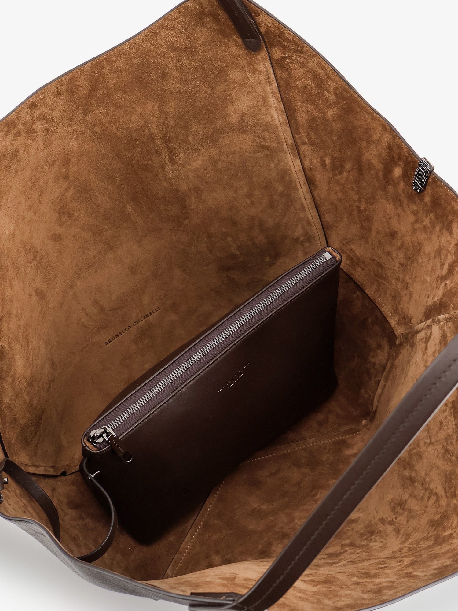 Leather shopping bag with side Monili detail - Image 4