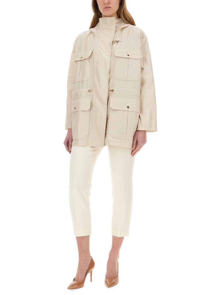 FAY - LINEN AND COTTON CANVAS PARKA - Image 2