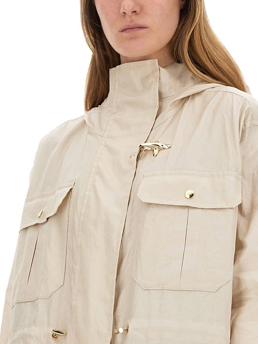 FAY - LINEN AND COTTON CANVAS PARKA - Image 4