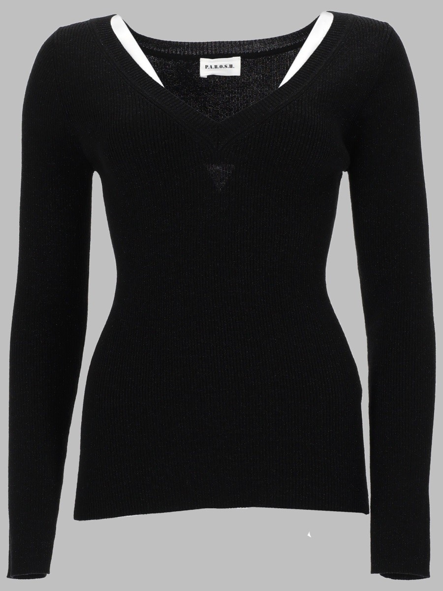 MAGLIA IN LANA CON SCOLLO A V