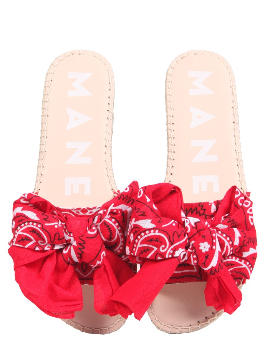 MANEBI - LOW SANDALS WITH BANDANA BOW - Image 2