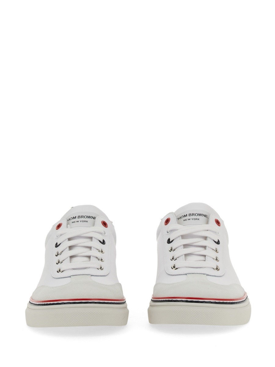 THOM BROWNE - LOW-TOP LEATHER SNEAKER - Image 4