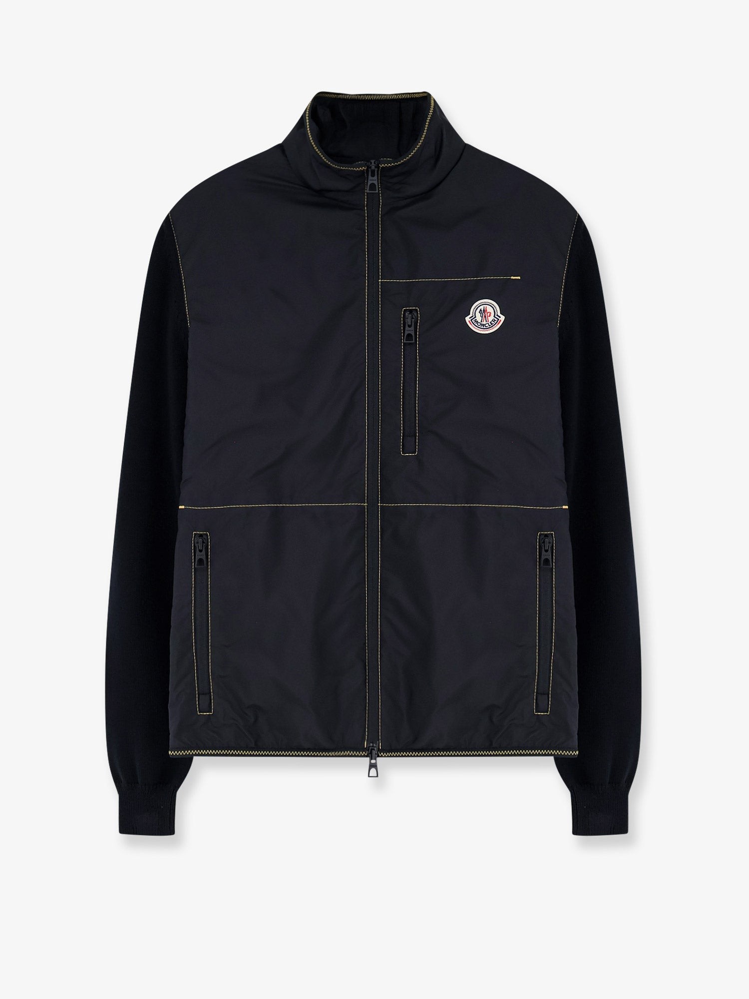 Nylon jacket with cotton inserts