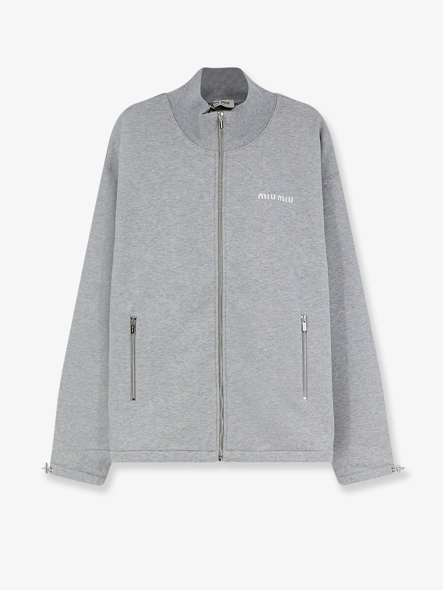 Oversize cotton sweatshirt with zip closure
