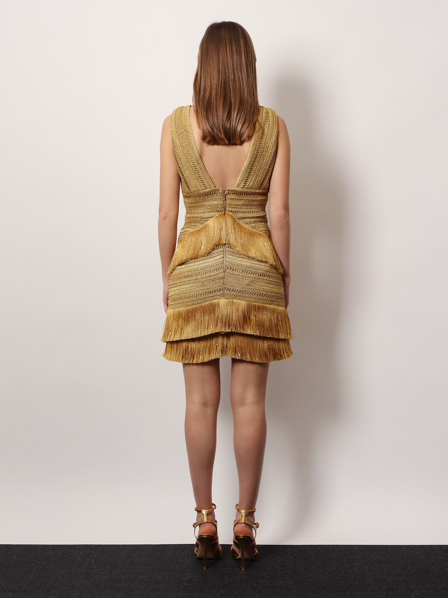 Pampas mini dress with embroidery and fringes - Image 3