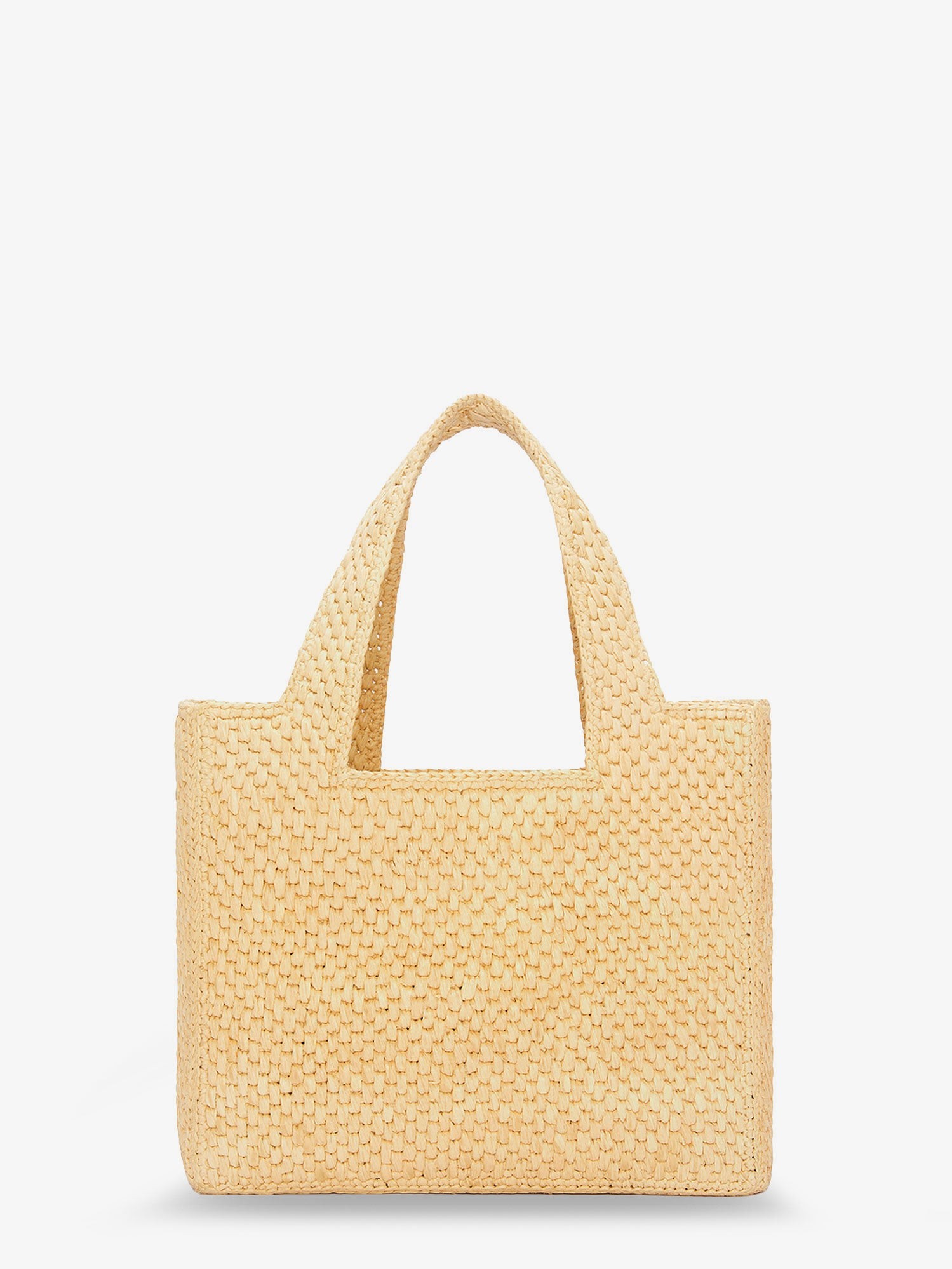 Paula's Ibiza -Small Loewe Font raffia handbag with embroidered logo on the front - Image 2