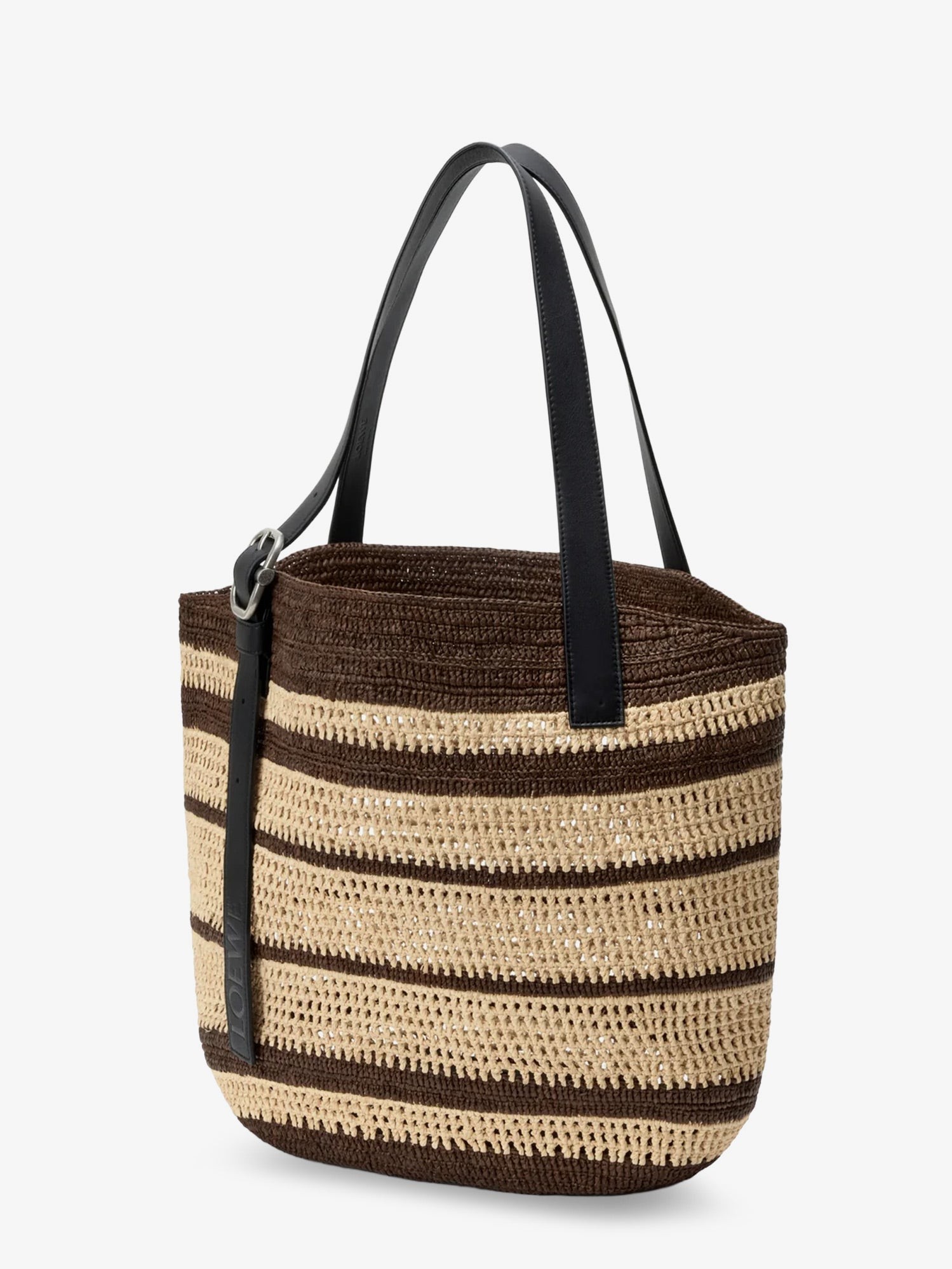 Paula's Ibiza Two-Tone Raffia Loop Shopping Bag - Image 3