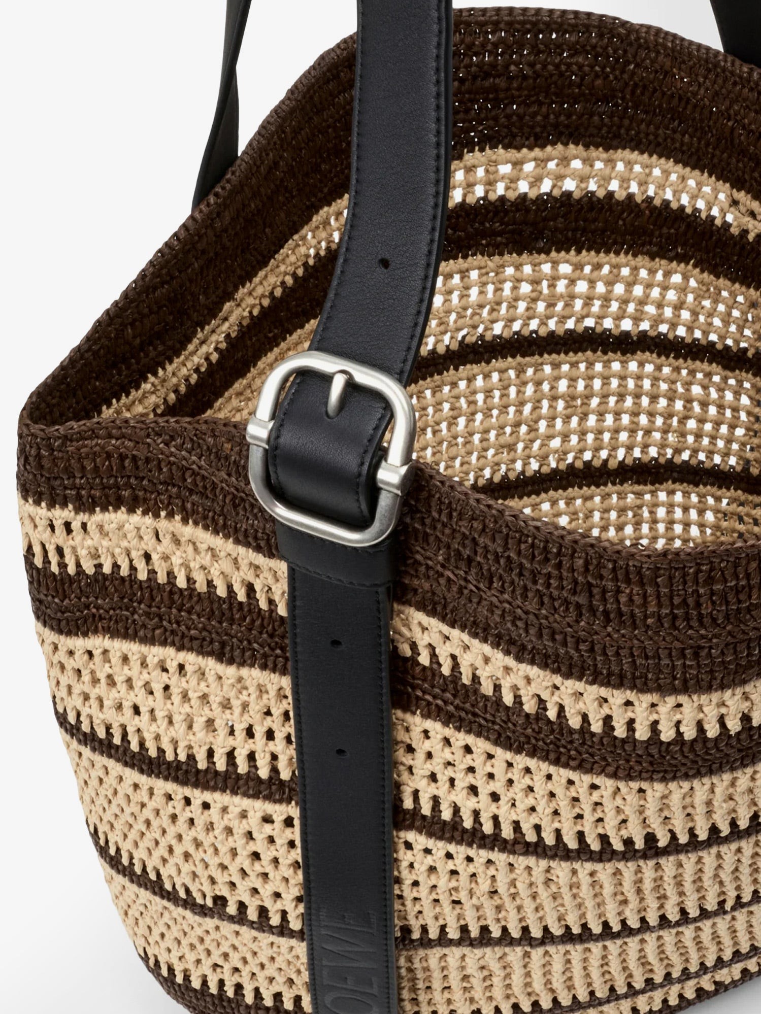 Paula's Ibiza Two-Tone Raffia Loop Shopping Bag - Image 5