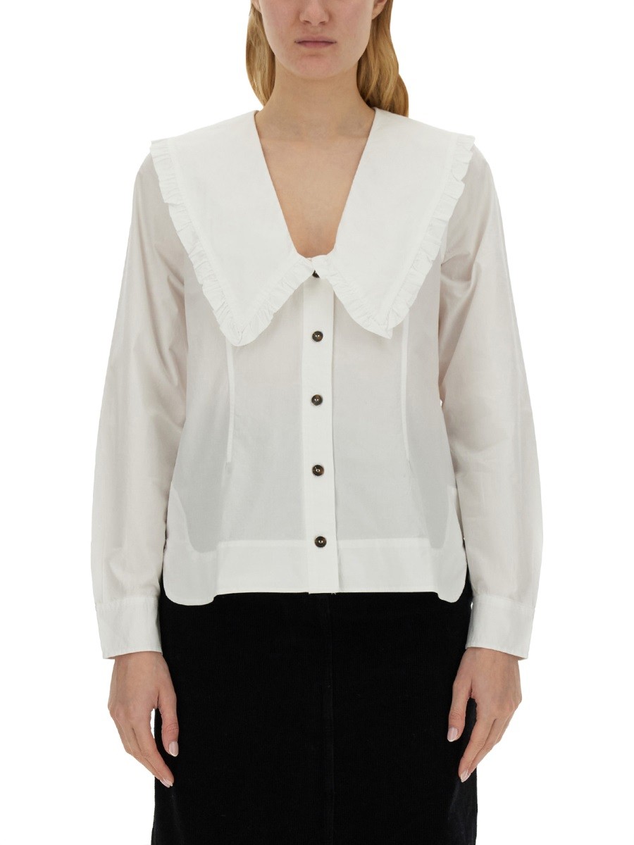 GANNI PETER PAN COLLAR SHIRT