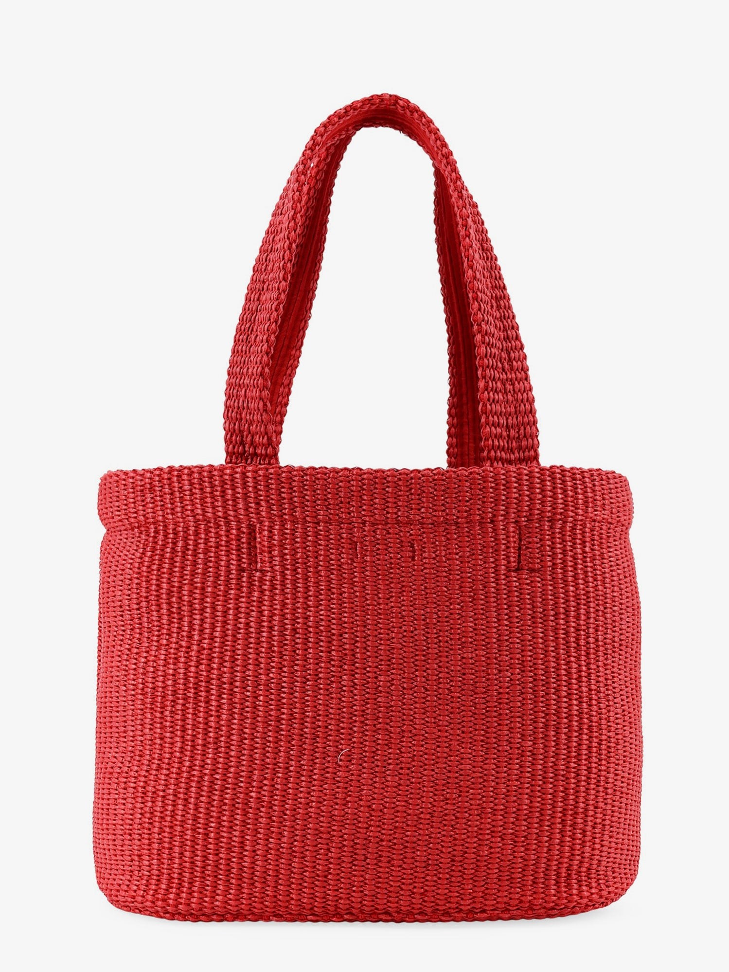 Raffia shopping bag with lettering logo on the front - Image 2