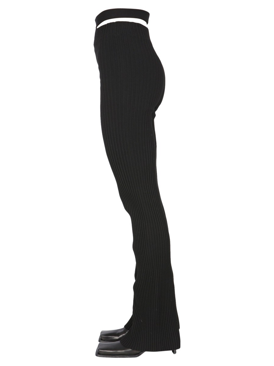 ANDREADAMO RIBBED TROUSERS WITH CUT OUT BELT - Image 3