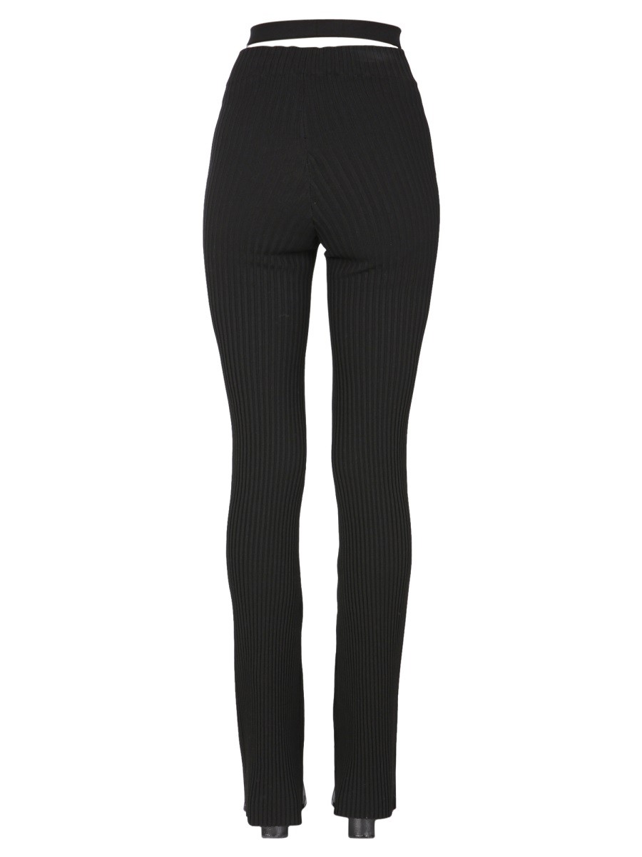 ANDREADAMO RIBBED TROUSERS WITH CUT OUT BELT - Image 4