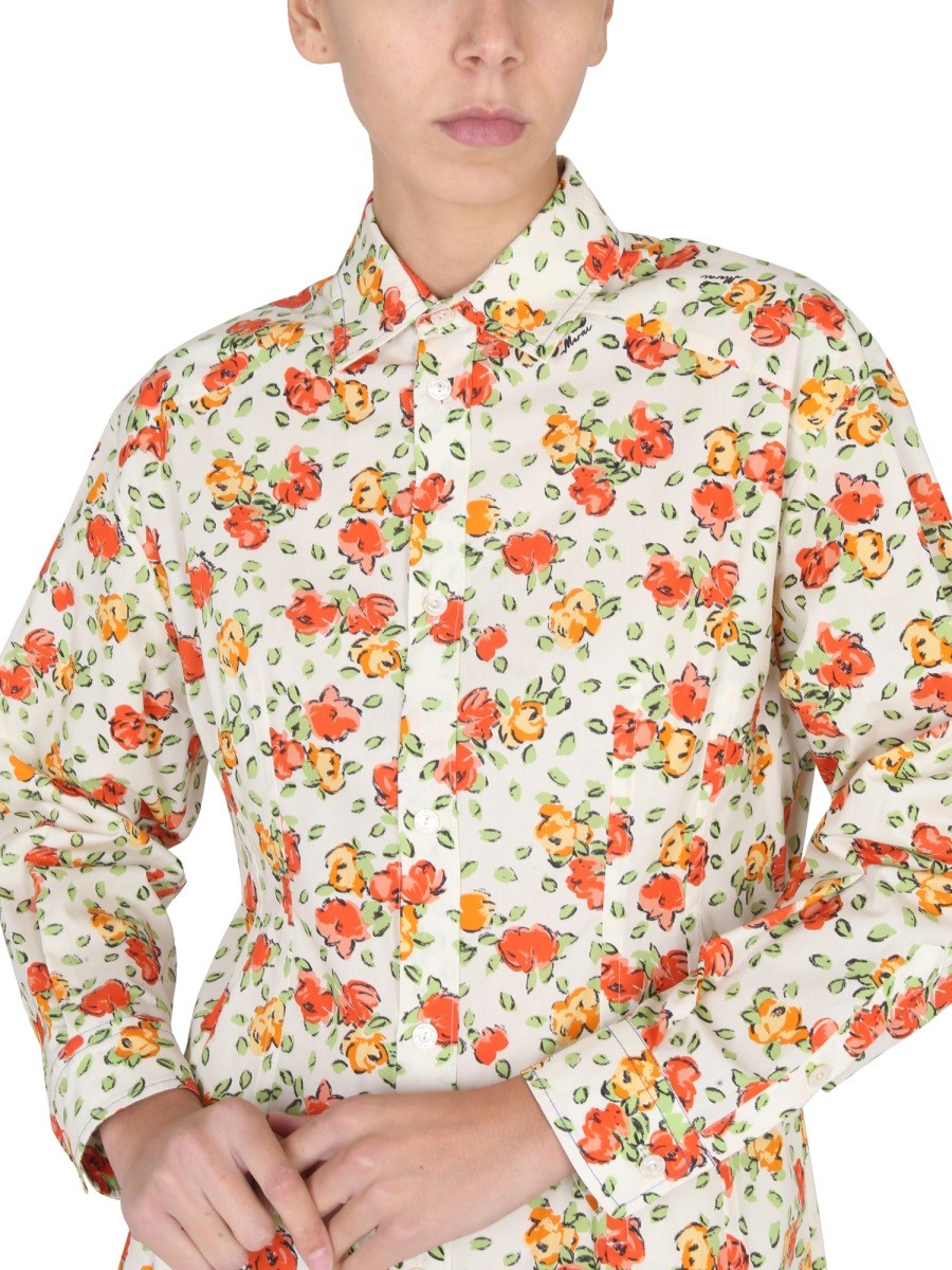 Marni - SHIRT DRESS WITH FLORAL PATTERN - Image 4