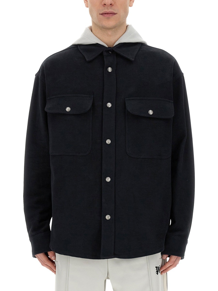 Palm Angels SHIRT-JACKET WITH MONOGRAM