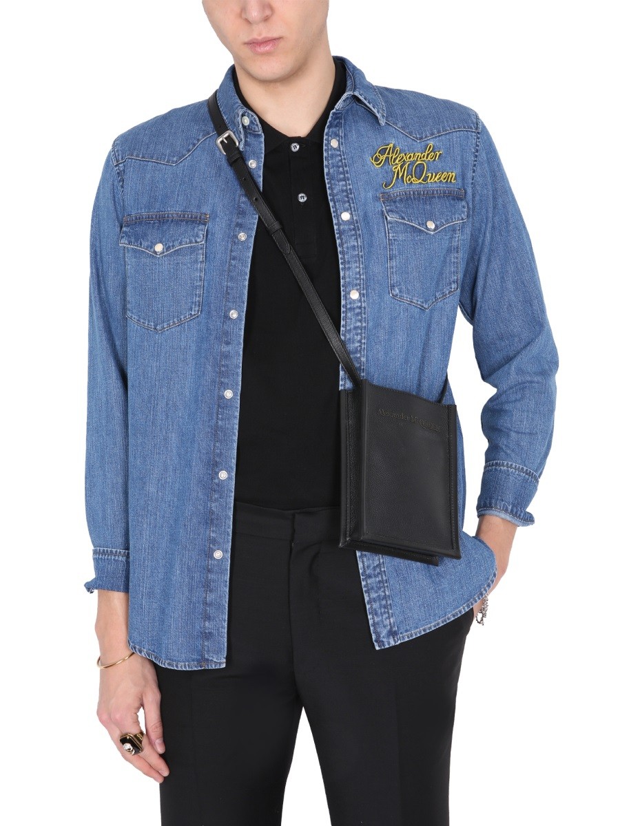 Alexander Mcqueen - SHIRT WITH EMBROIDERED LOGO - Image 3
