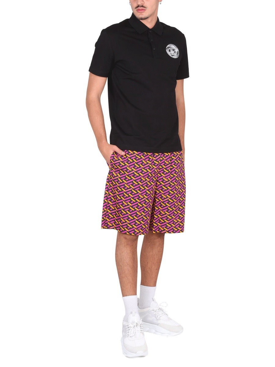 Versace - SHORTS WITH LA GRECA PRINT - Image 2