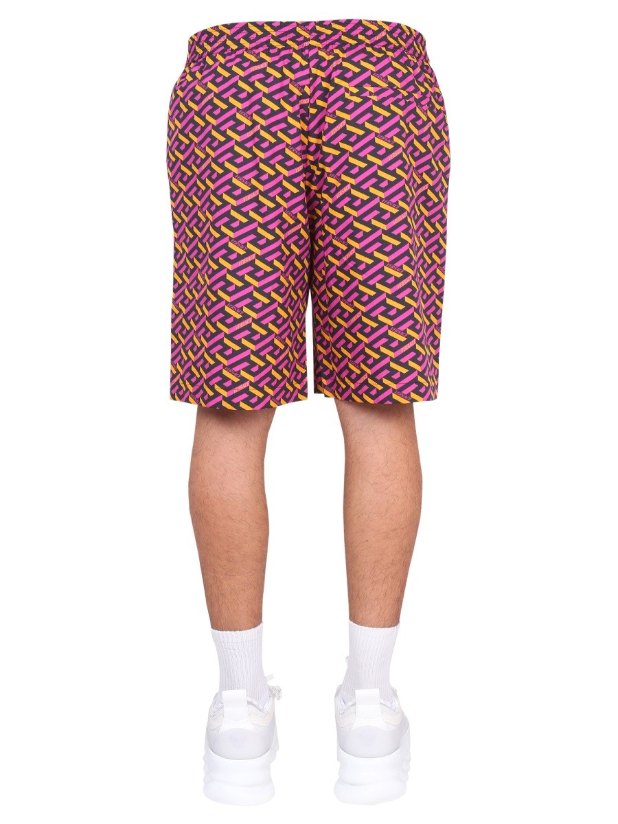 Versace - SHORTS WITH LA GRECA PRINT - Image 4