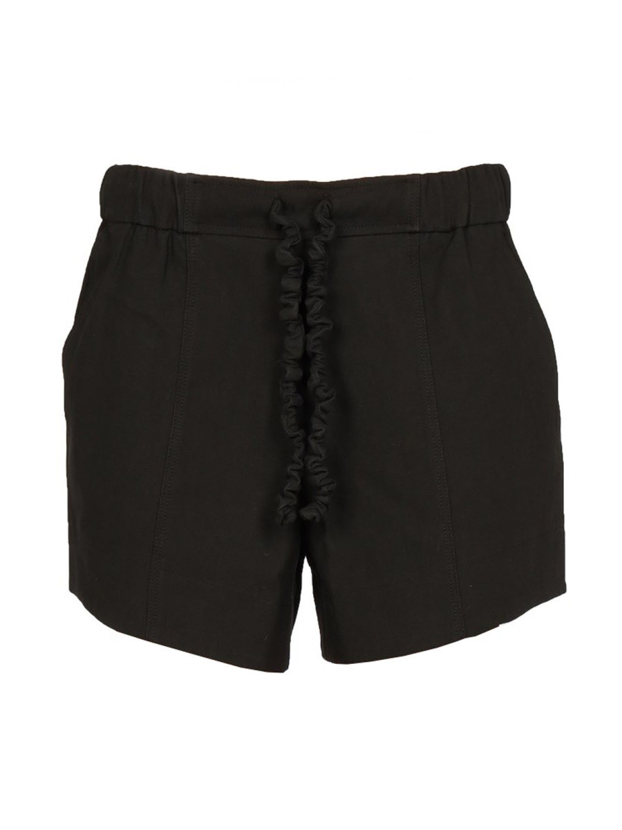 GANNI SHORTS WITH RUFFLED ELASTIC