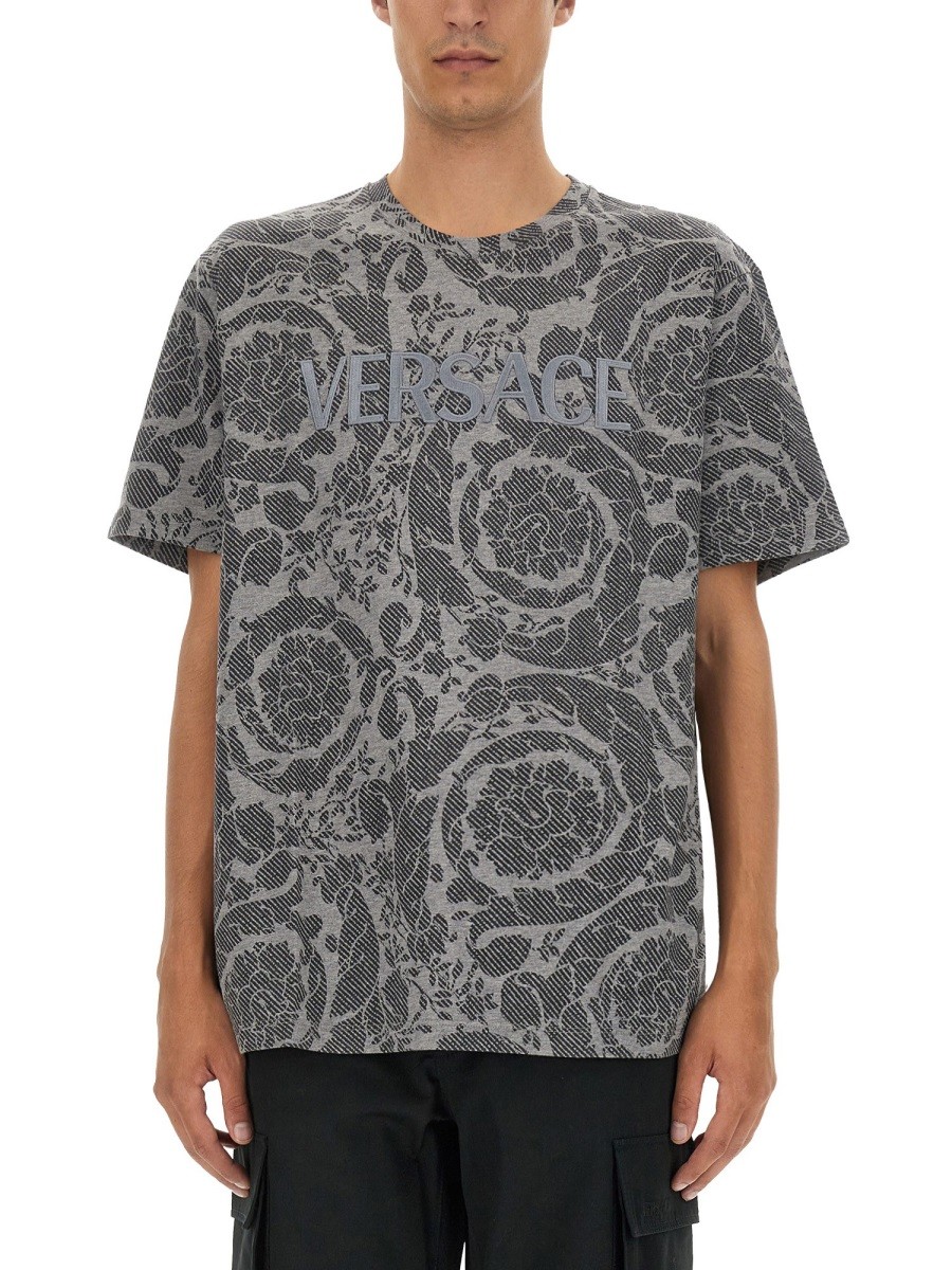 Versace - SILHOUETTE BAROQUE LOGO T-SHIRT - Image 3