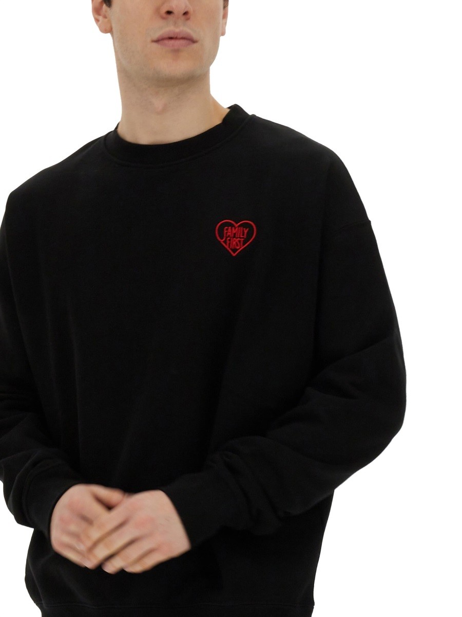 FAMILY FIRST - SWEATSHIRT WITH HEART EMBROIDERY - Image 4