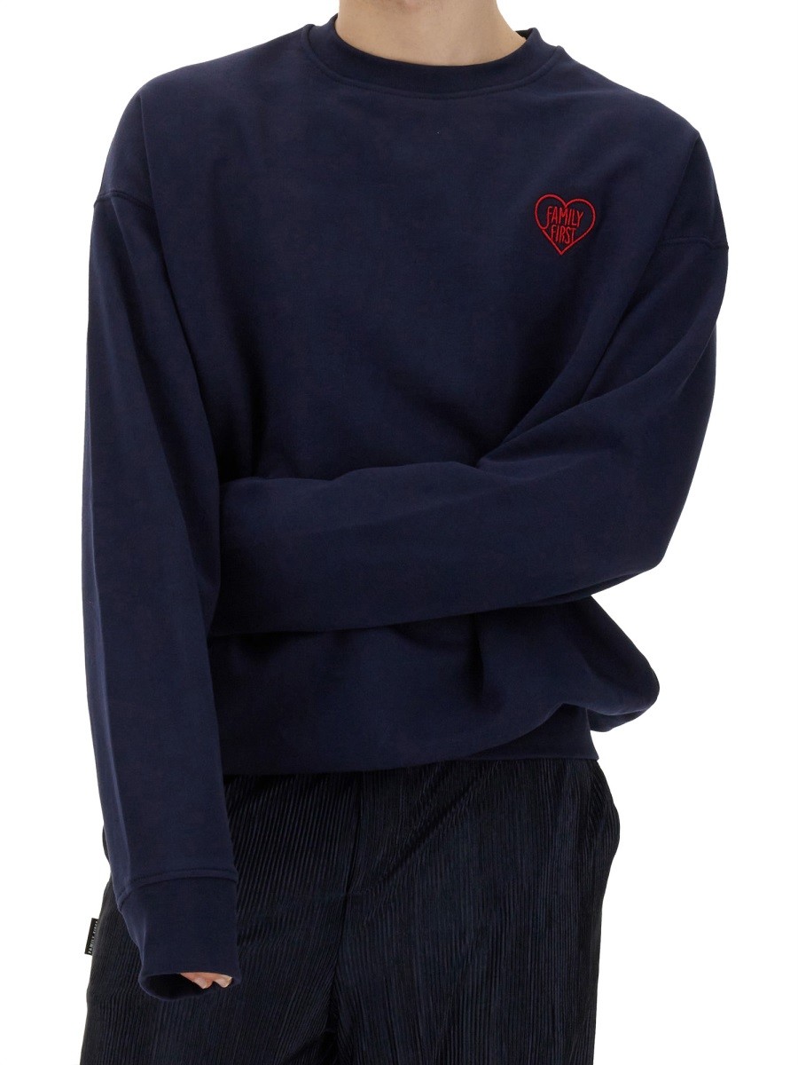 FAMILY FIRST - SWEATSHIRT WITH HEART EMBROIDERY - Image 4
