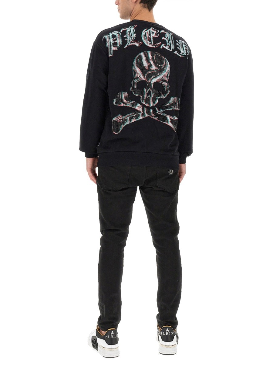 Philipp Plein - SWEATSHIRT WITH RHINESTONE LOGO - Image 2