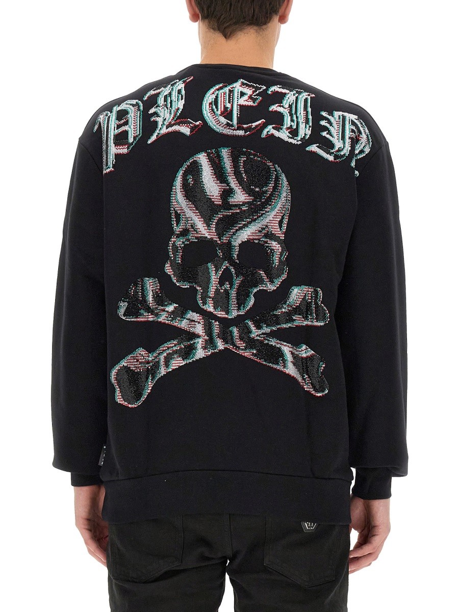 Philipp Plein - SWEATSHIRT WITH RHINESTONE LOGO - Image 3