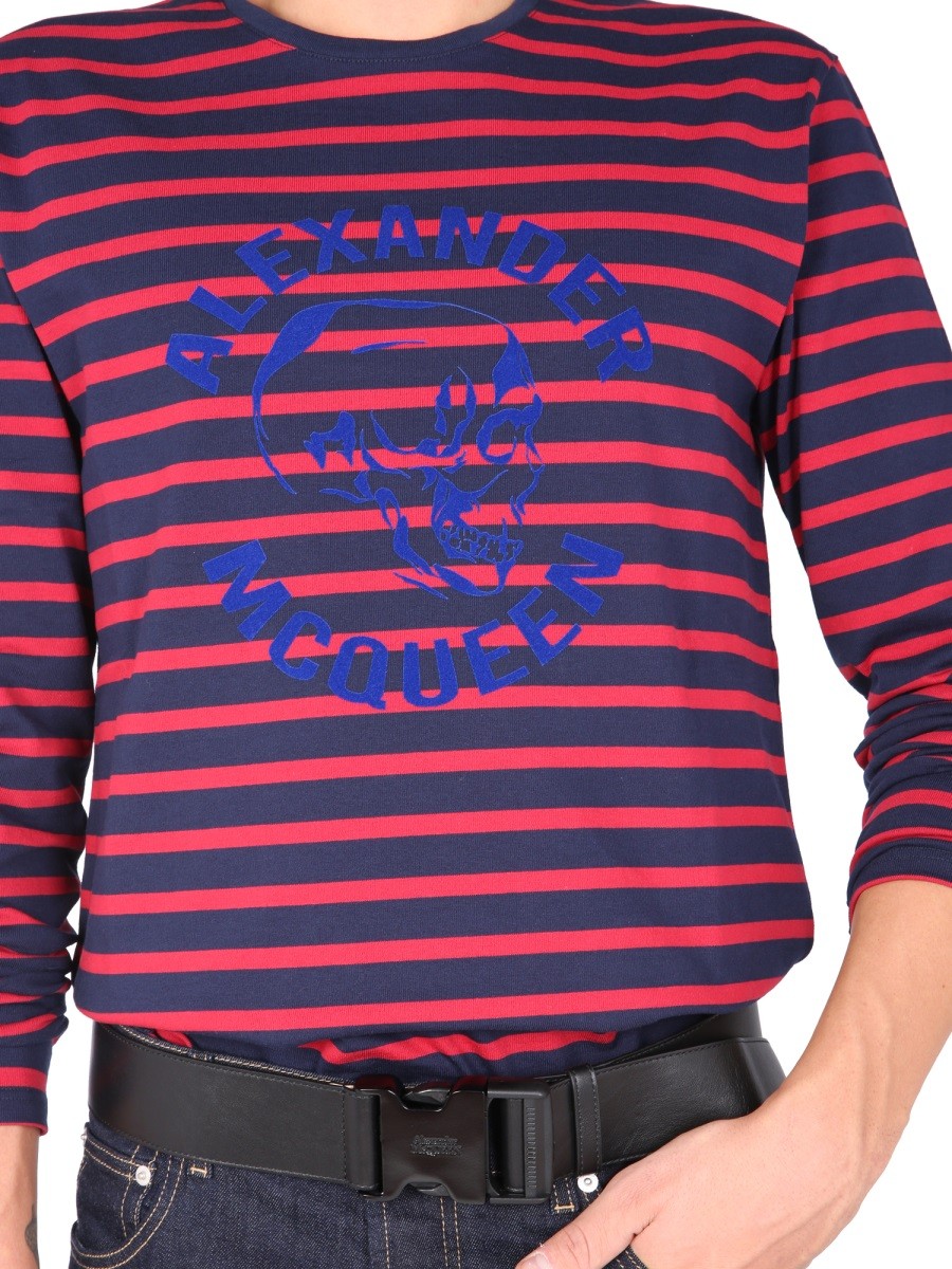 Alexander Mcqueen T-SHIRT WITH FLOCKED LOGO - Image 4