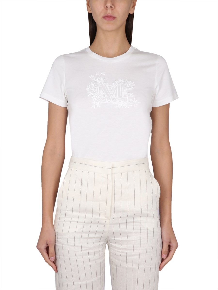 Max Mara T-SHIRT WITH LOGO EMBROIDERY