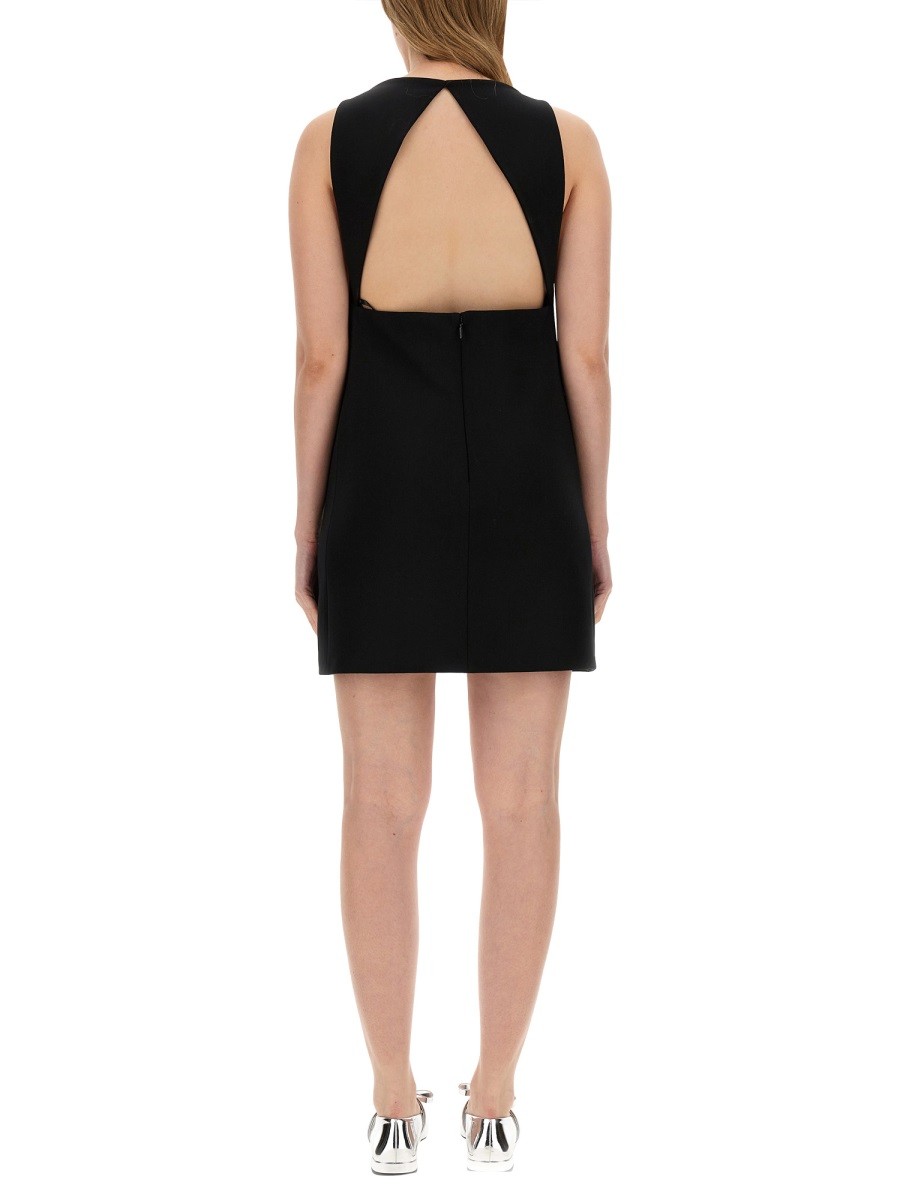 Versace - WOOL BLEND STRAIGHT MINI DRESS WITH CUT-OUT - Image 3