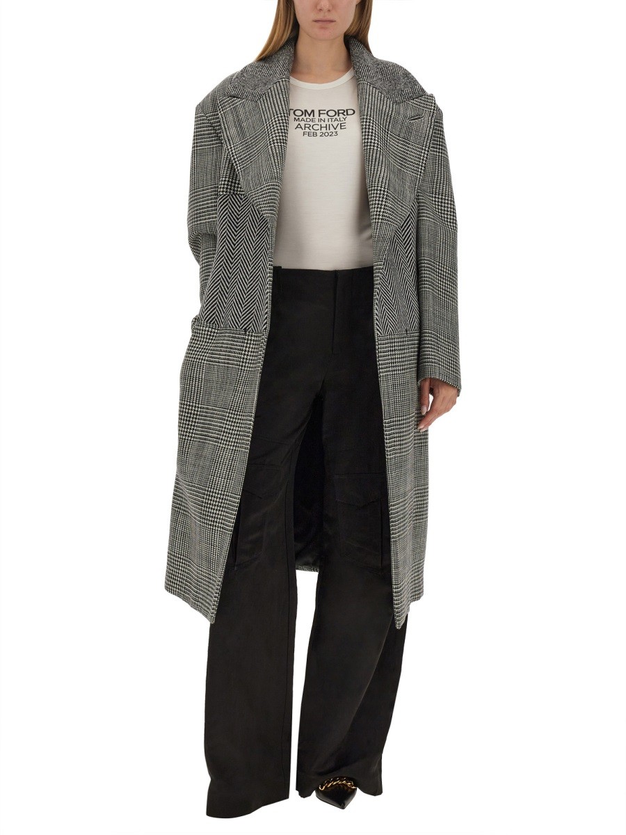 TOM FORD - WOOL PATCHWORK COAT - Image 2