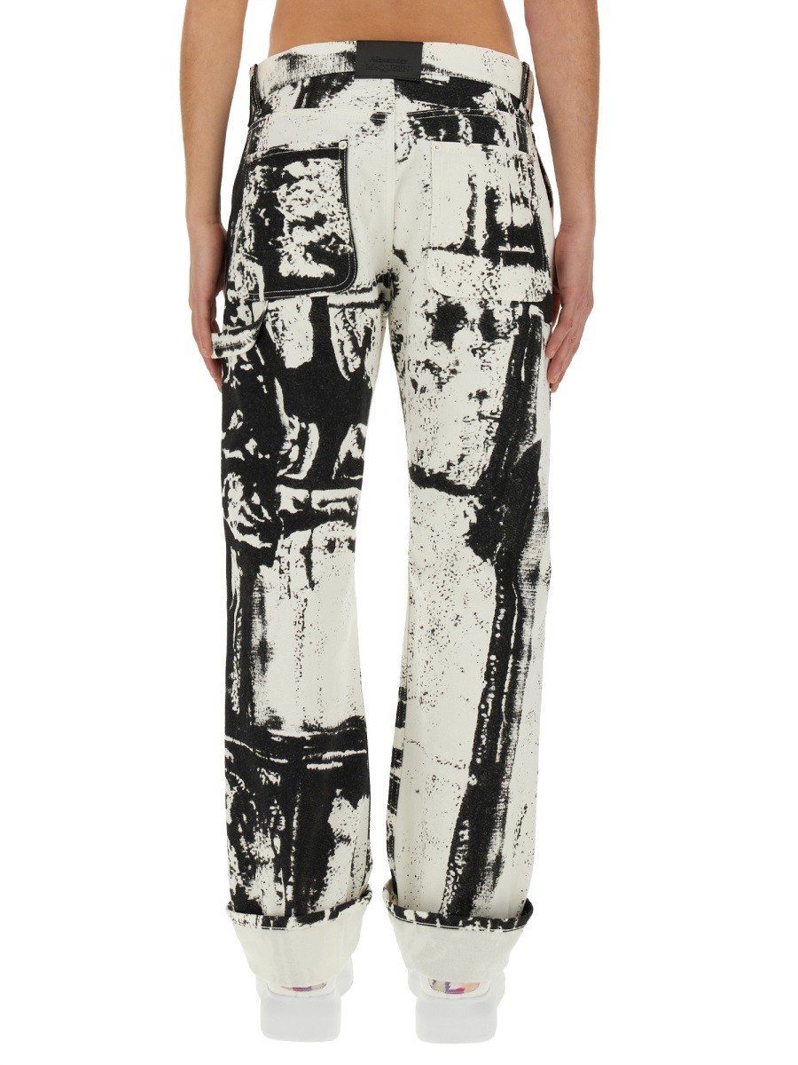Alexander Mcqueen - WORKWEAR JEANS WITH FOLD PRINT - Image 3