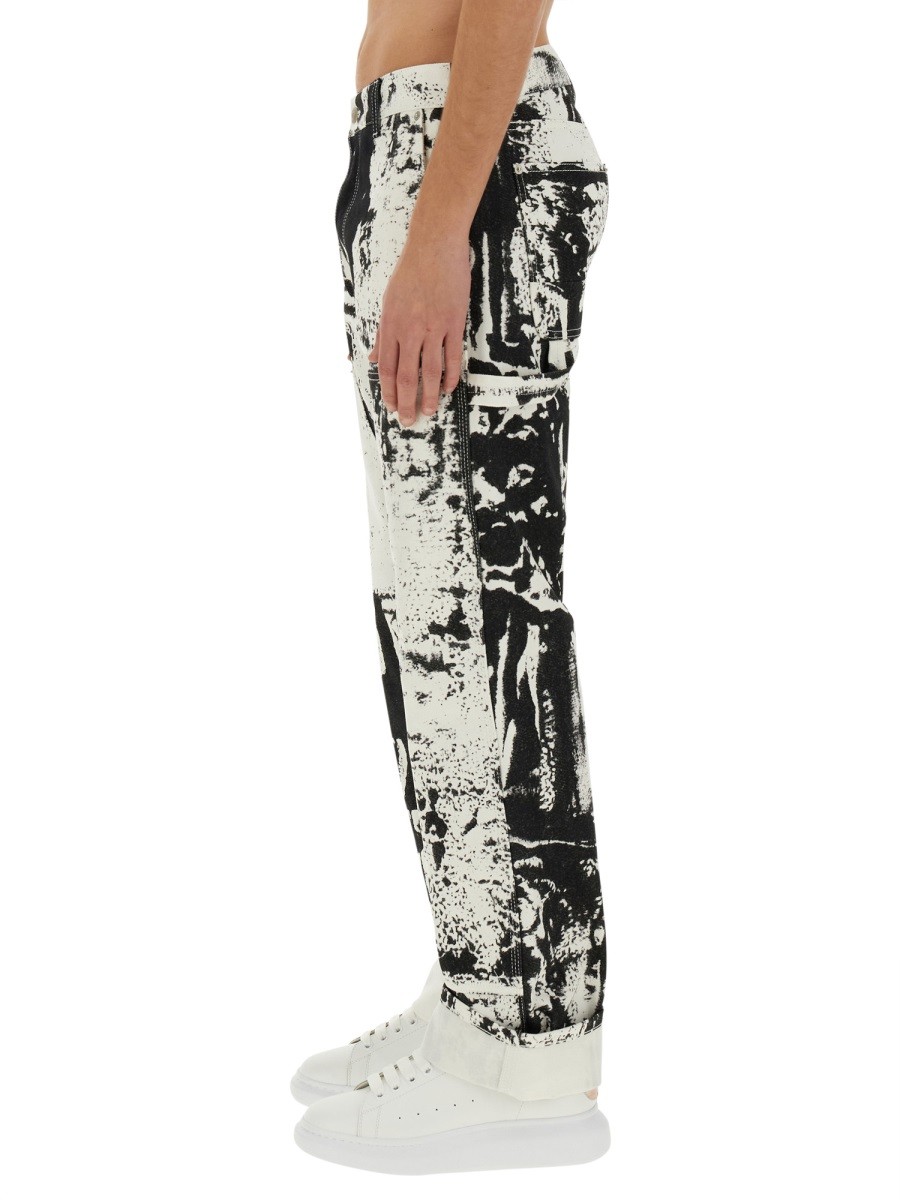 Alexander Mcqueen - WORKWEAR JEANS WITH FOLD PRINT - Image 4